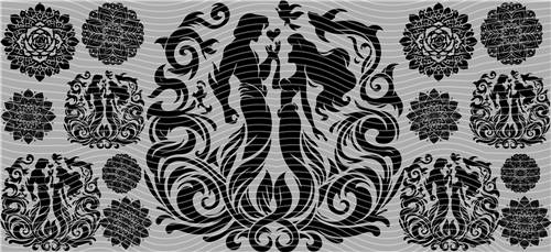 16oz black and white-B 45